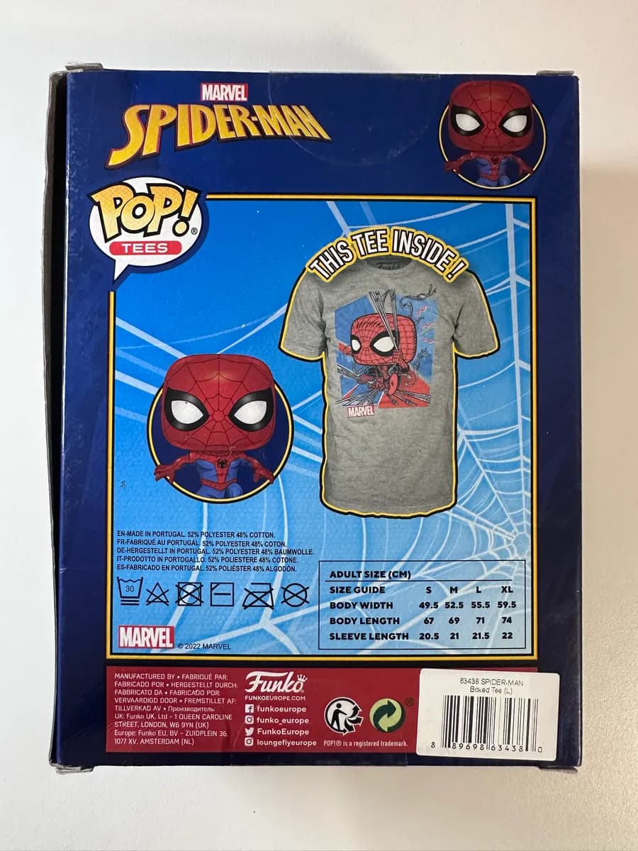 Funko Pop! Tees Marvel Spider-Man T-Shirt, Boxed, Adult Size L 2
