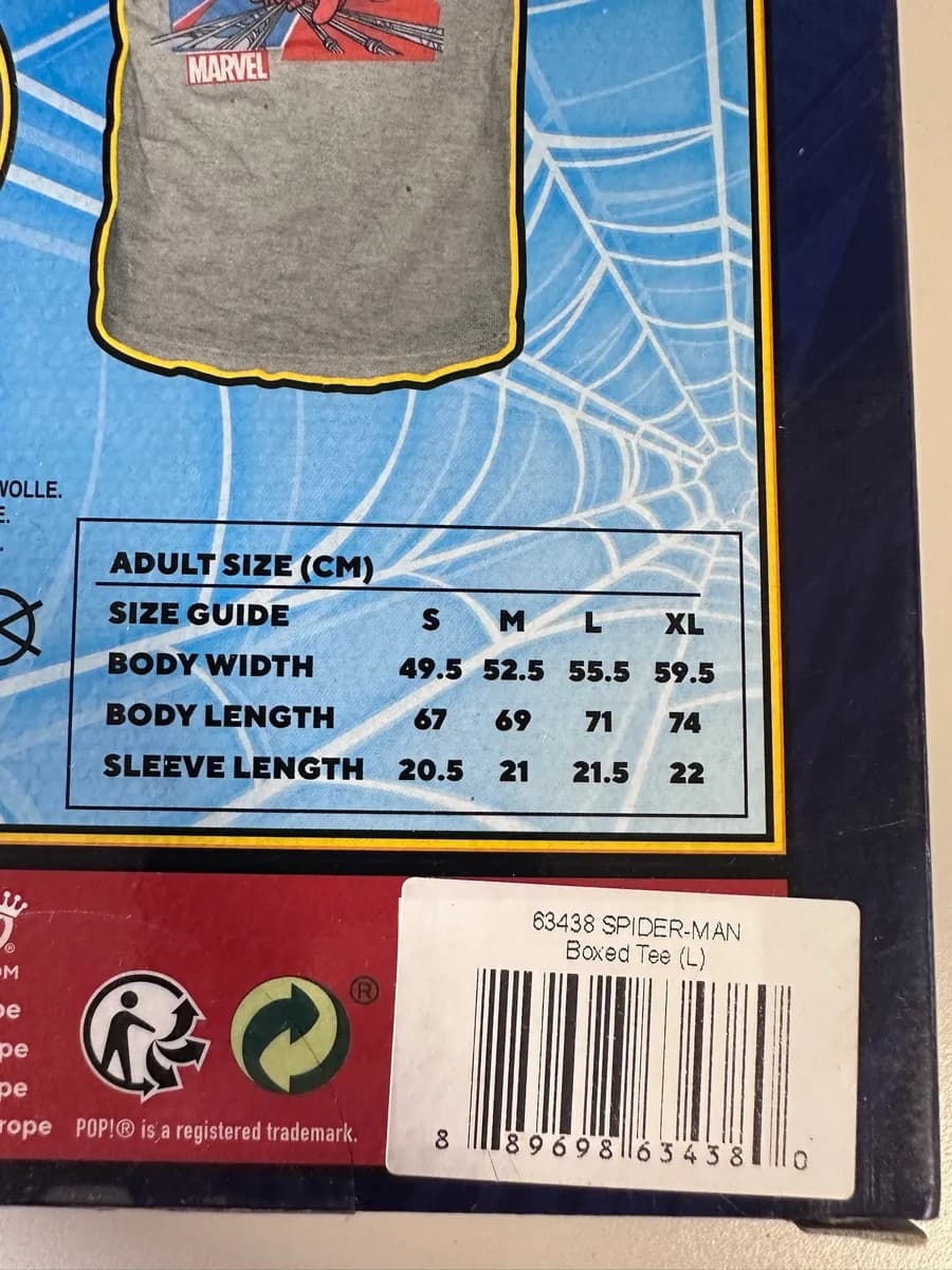 Funko Pop! Tees Marvel Spider-Man T-Shirt, Boxed, Adult Size L 4