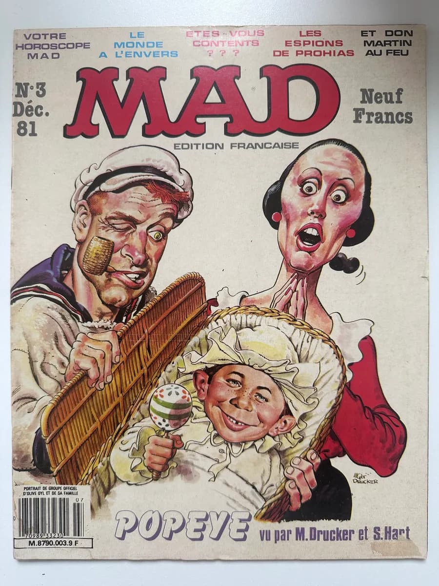 MAD Magazine - Édition Française No. 3 (Dec 1981) - Popeye Cover