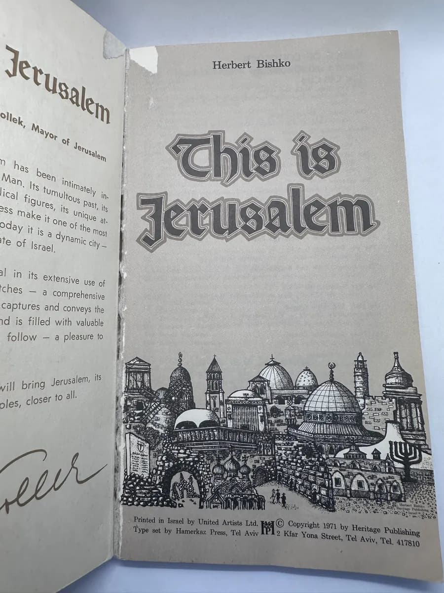This Is Jerusalem by Herbert Bishko, 1971 Illustrated Walkabout Guide, Heritage Publishing 3
