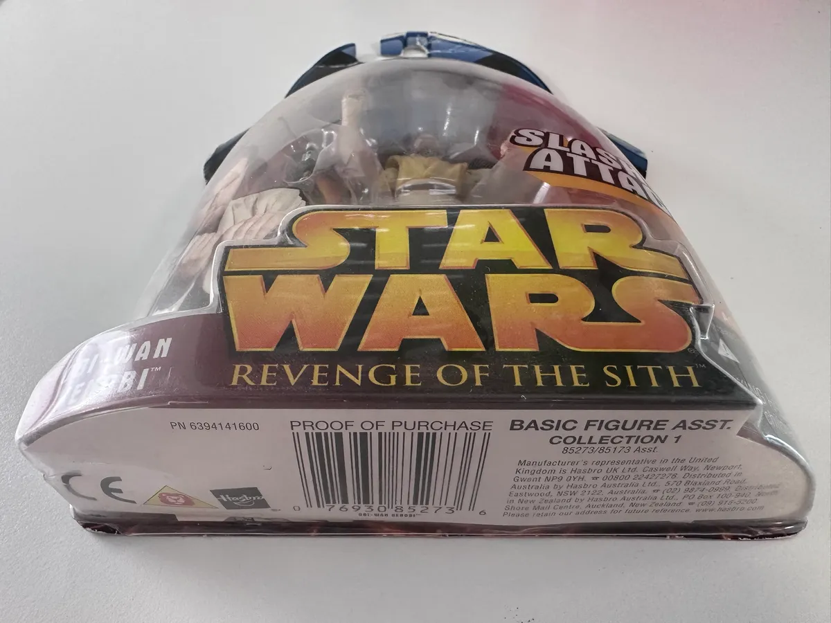 Star Wars Revenge of the Sith Obi-Wan Kenobi #1 Slashing Attack, Hasbro 2005, Carded 5