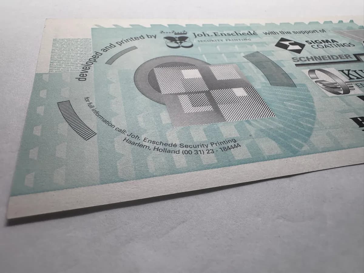 Joh. Enschedé 200 Units Security Test Note, 1995, UNC 3