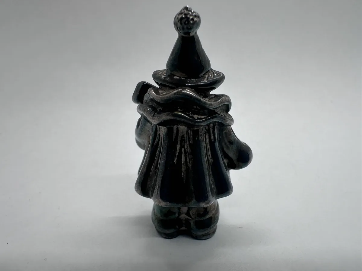 Miniature Sterling Silver (925) Purim Clown with Gragger Figurine 3