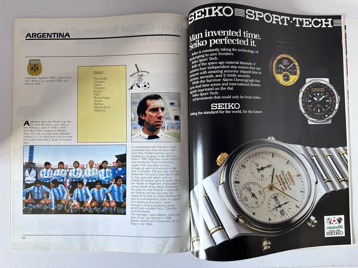 1986 FIFA World Cup Mexico Official Programme, UK Edition, Maradona, Argentina, England, Platini 3
