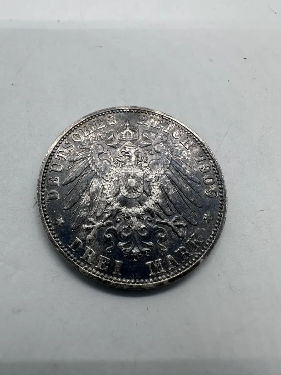 Prussia (German Empire) 3 Mark 1909-A Wilhelm II, Berlin Mint, KM#527, .900 Silver 16.52g 2