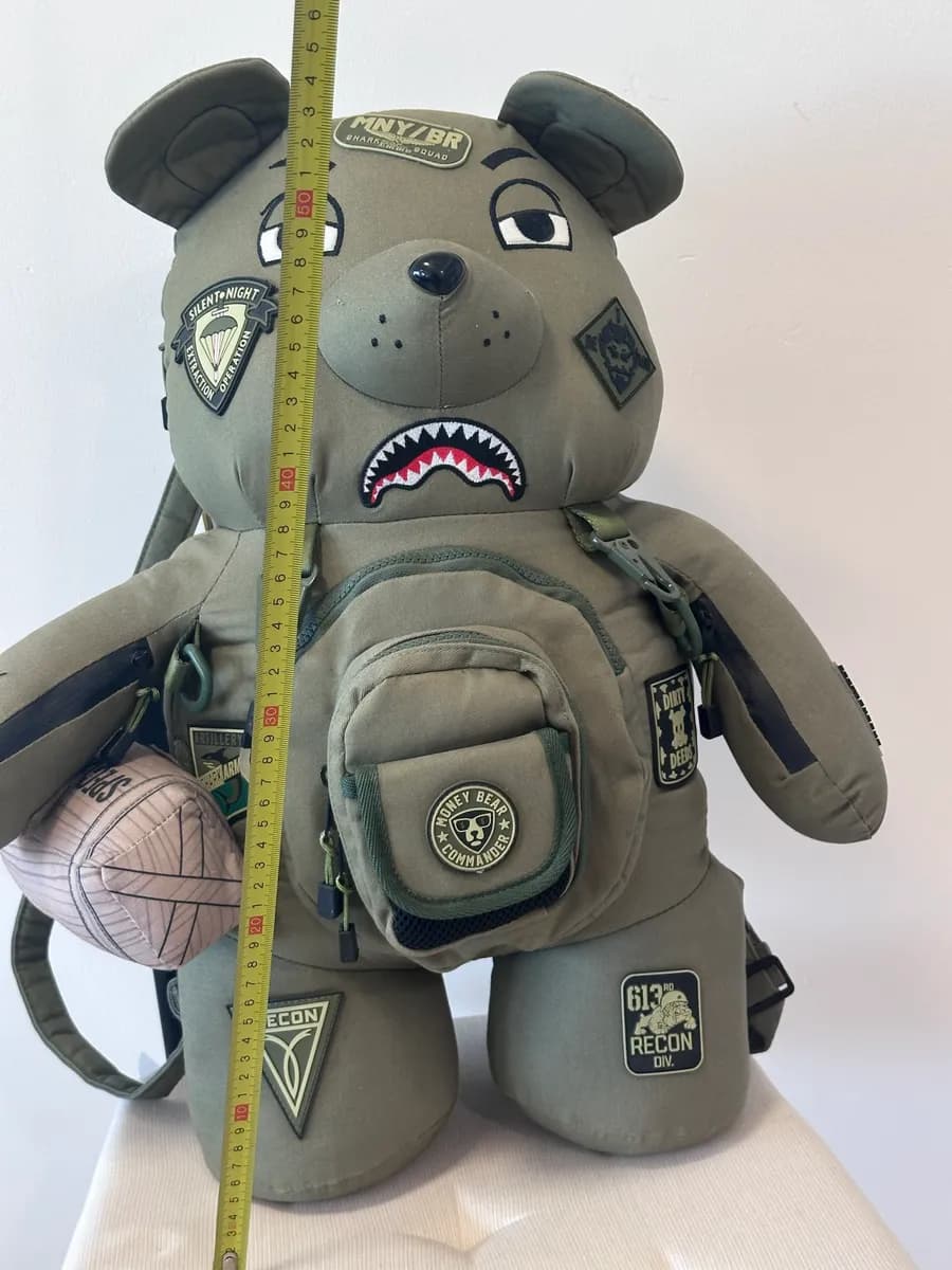 Sprayground Tactical Money Bear Backpack - Olive Green 7