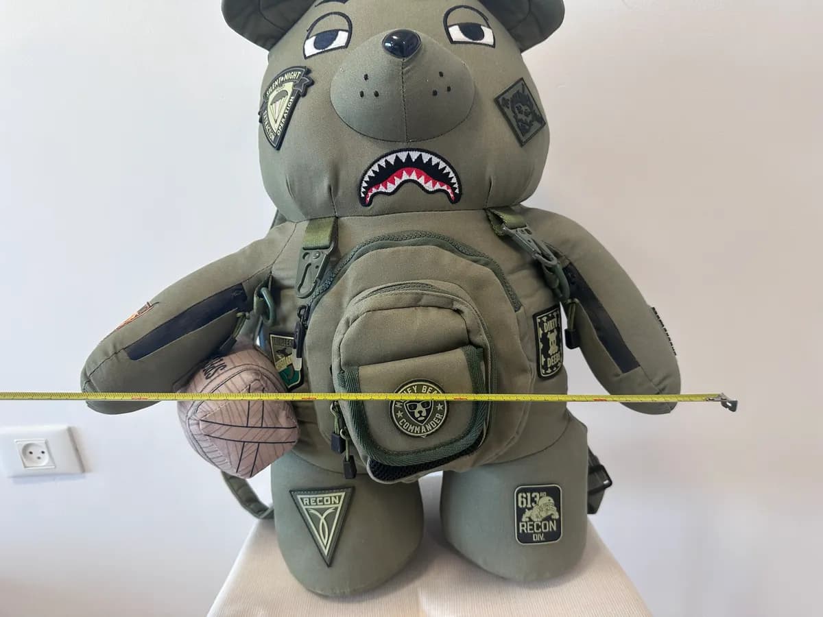 Sprayground Tactical Money Bear Backpack - Olive Green 8