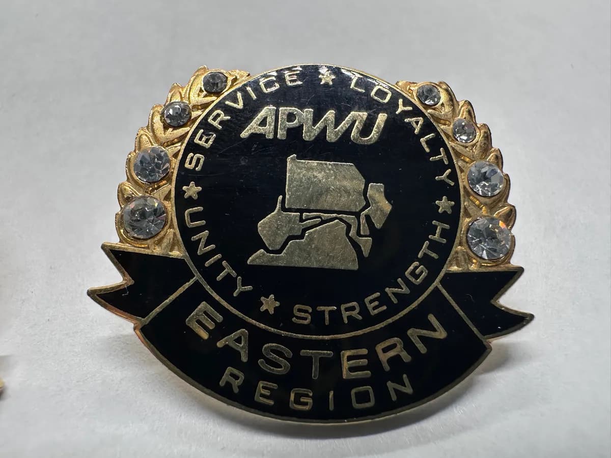 Pair of APWU American Postal Workers Union Region Pins, Eastern and Western Region 2