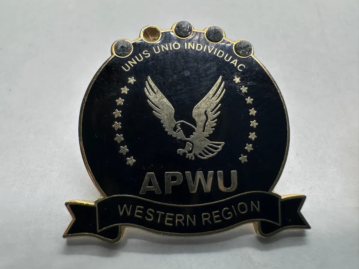 Pair of APWU American Postal Workers Union Region Pins, Eastern and Western Region 3