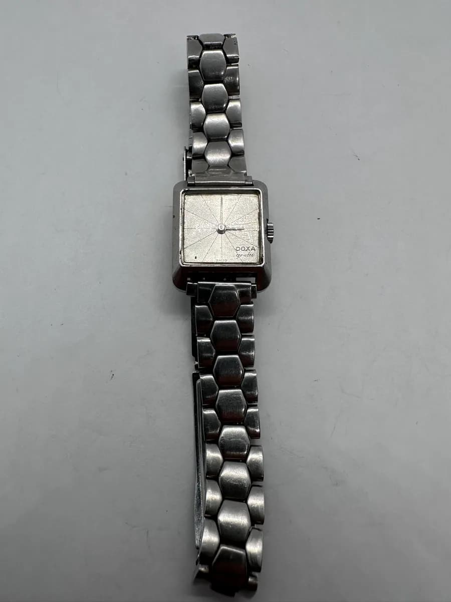 Vintage DOXA Grafic Ladies Swiss Mechanical Watch, 1960s, Duxot Bracelet, For Repair 2