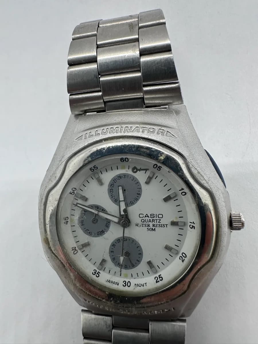 Vintage Casio Illuminator W-E11 Multifunction Quartz Watch, Module 2481, Untested 3