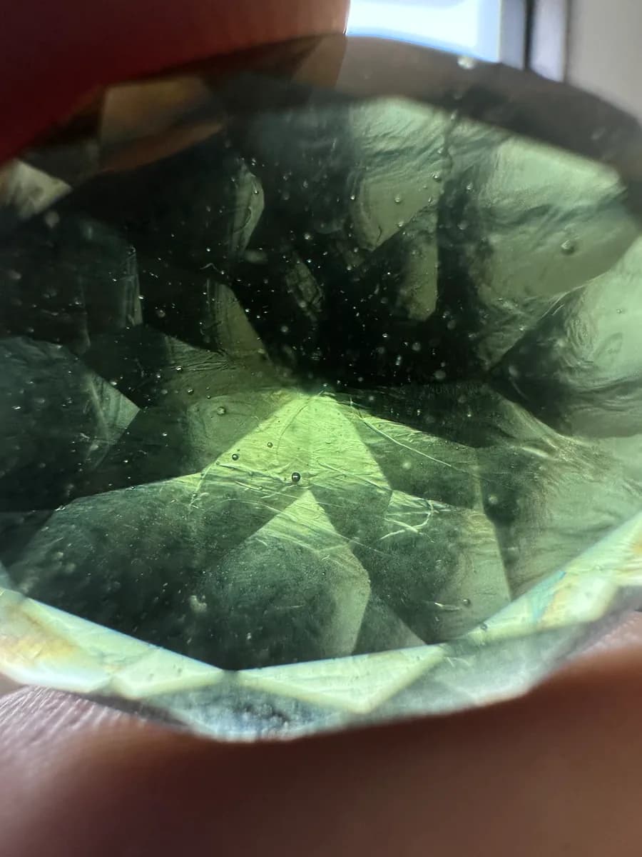Natural Faceted Moldavite 18.85 ct Oval, Czech Tektite, Specific Gravity Tested 8