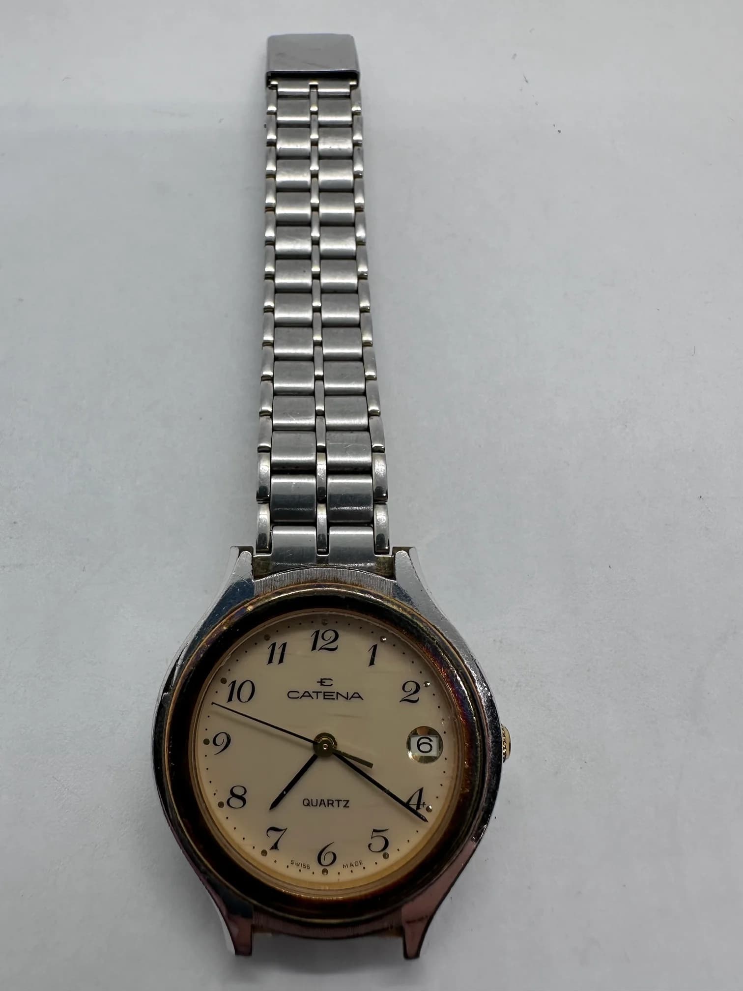 Catena Swiss Made Ladies Quartz Watch, Cream Dial, Date, Two-Tone Case, Steel Bracelet 2