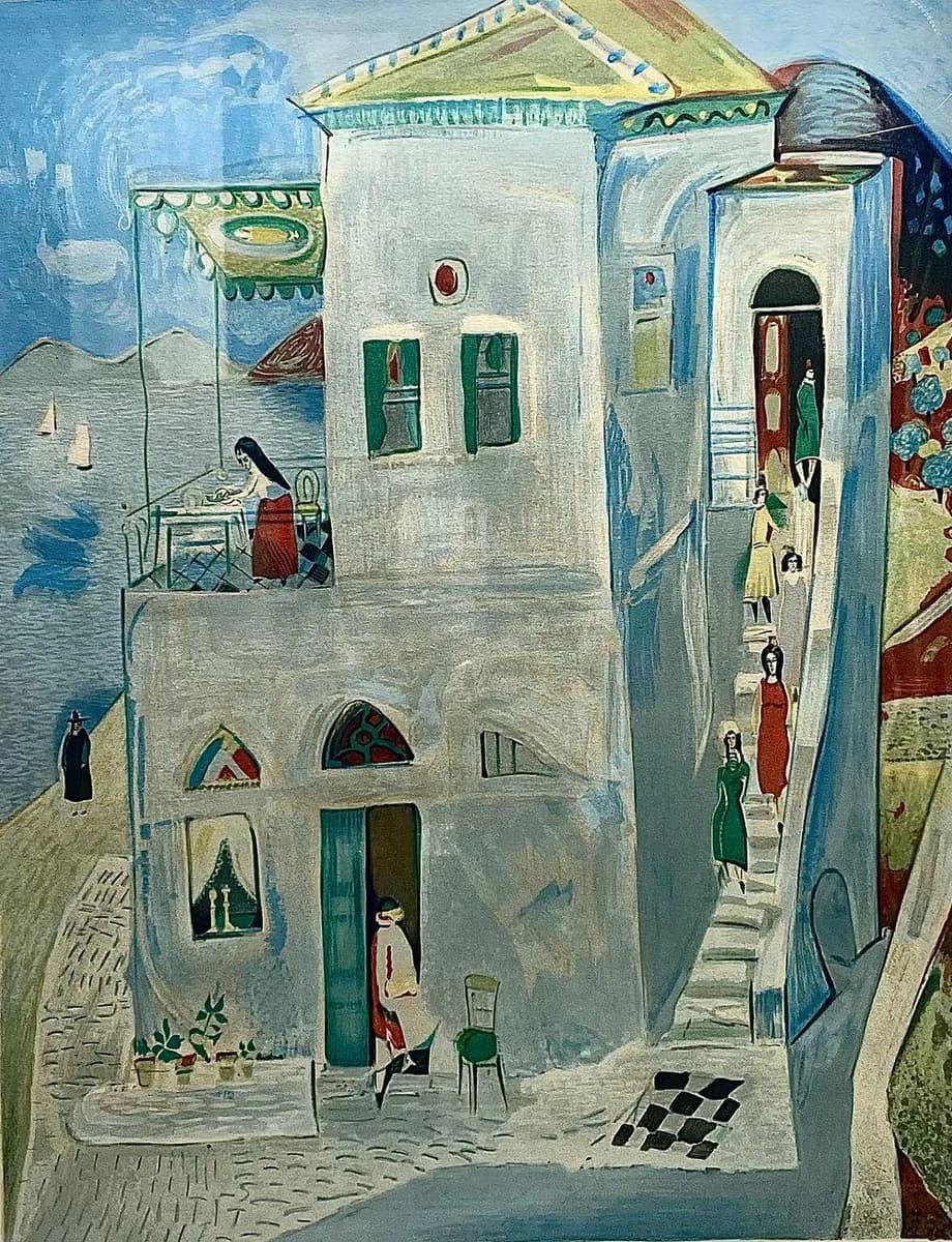 Nahum Gutman Signed Lithograph, Artist's Proof (A/P), Mourlot Blind Stamp