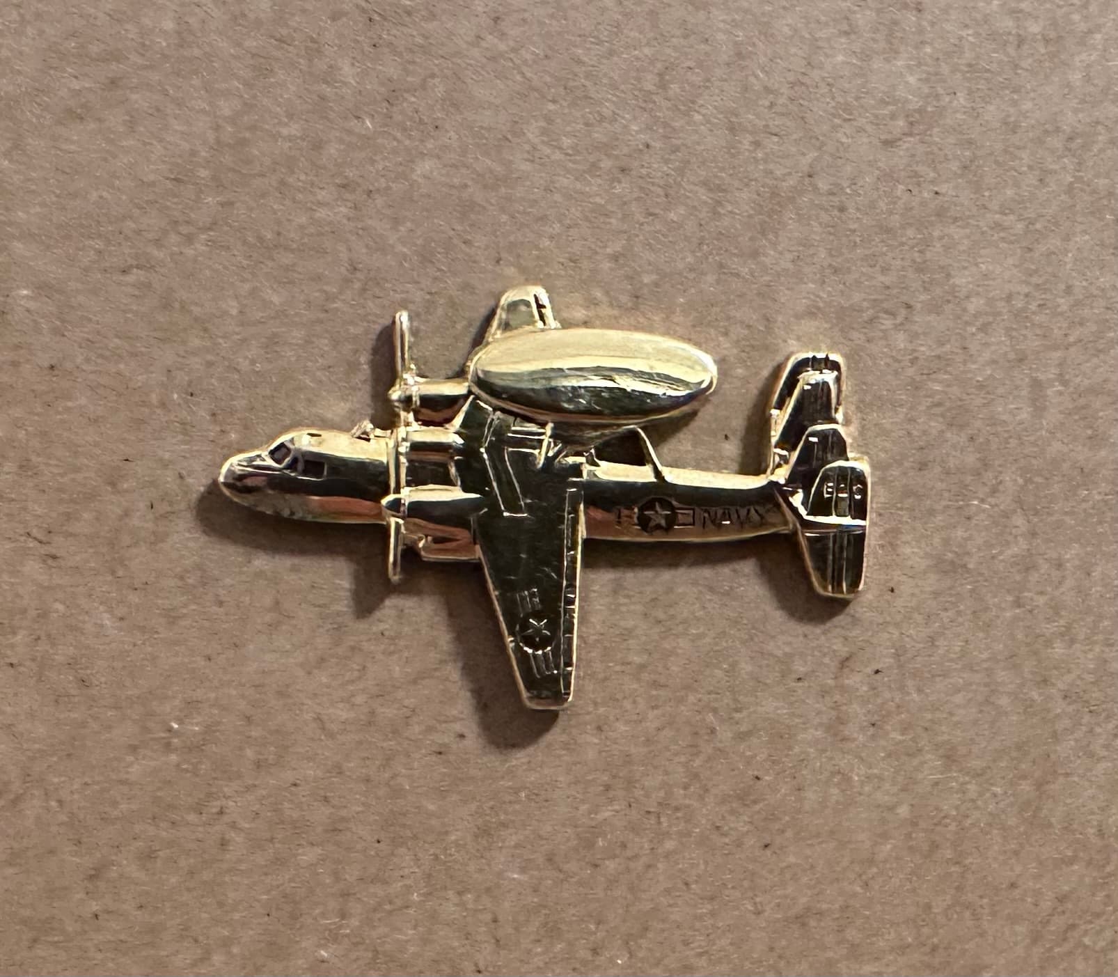 Vintage U.S. Navy E-2 Hawkeye AWACS Aircraft Tie Tack Pin - Military Aviation