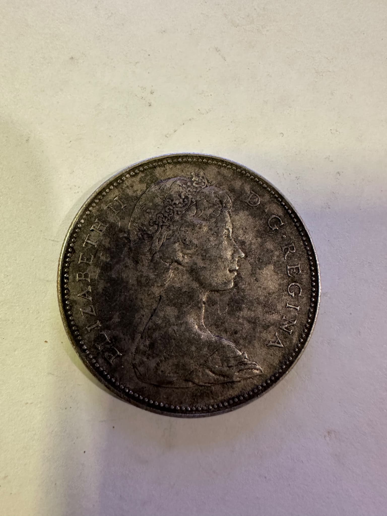 1965 Canada Silver Dollar Type 2 B2 Straight 5 Voyageur Canoe 0.800 Silver