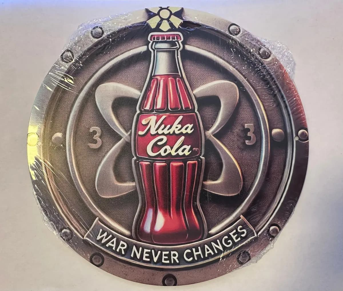 Nuka Cola War Never Changes Round Metal Wall Sign - 20cm