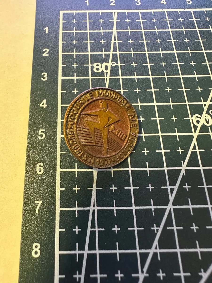 1971 Bucharest XIII World Games (Deaflympics) Participation Medal - Vintage Sports Medal