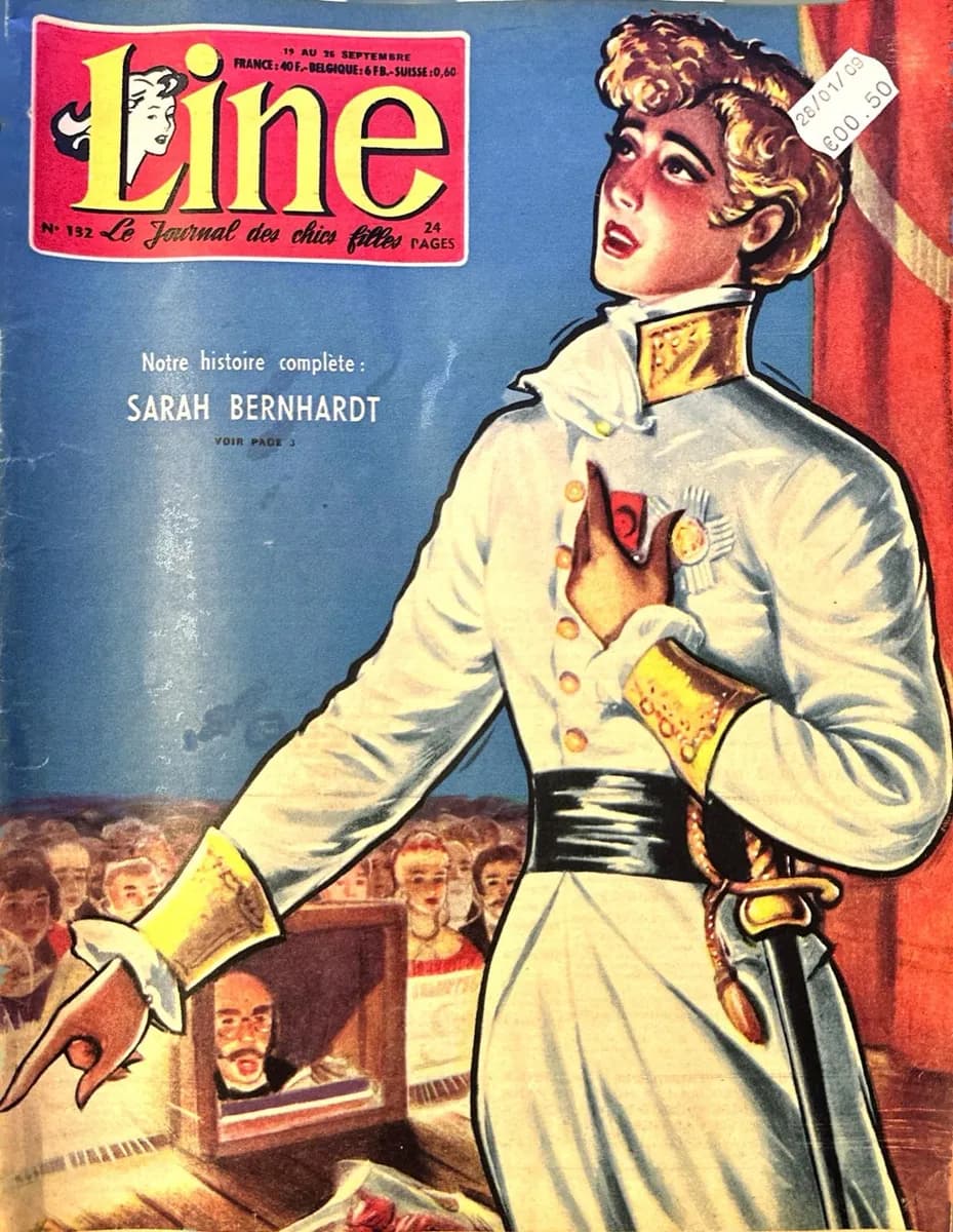 Vintage 1957 French Girls Magazine LINE No.132 – Complete Issue – Comics, Fashion & Illustration