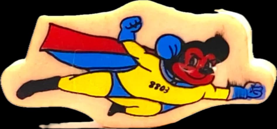 Vintage 80s SUPER MOUSE Novelty Shaped Eraser - Rare Character Rubber Toy NOS