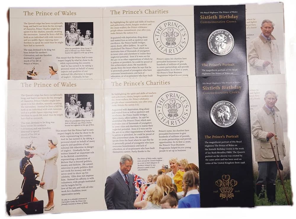 United Kingdom 2008 £5 Prince of Wales 60th Birthday Brilliant Uncirculated Coin Pack (No. 2)