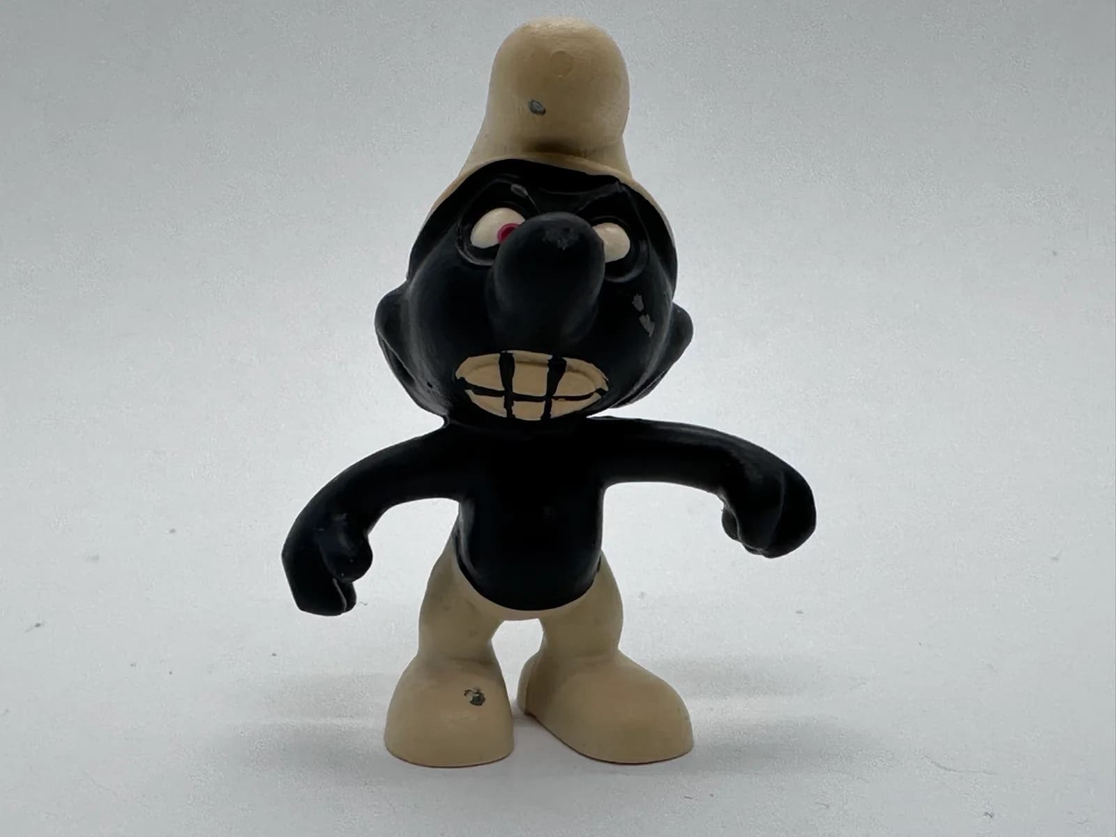 Vintage Schleich Angry Black Smurf 20007 - Peyo W. Germany PVC Figure