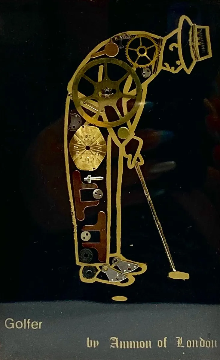 Vintage Watch Parts Steampunk Art 'Golfer' by Ammon of London