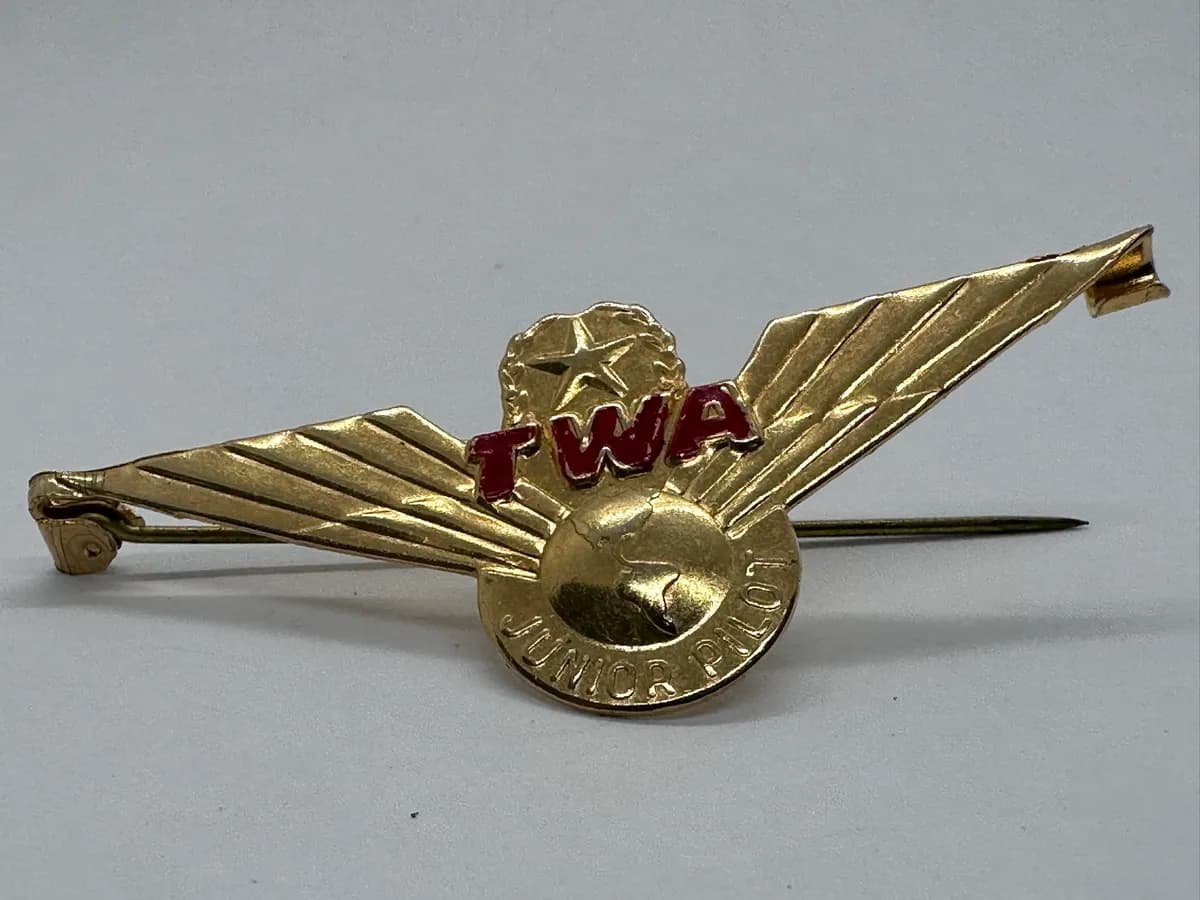 vintage TWA Junior Pilot Wings metal pin