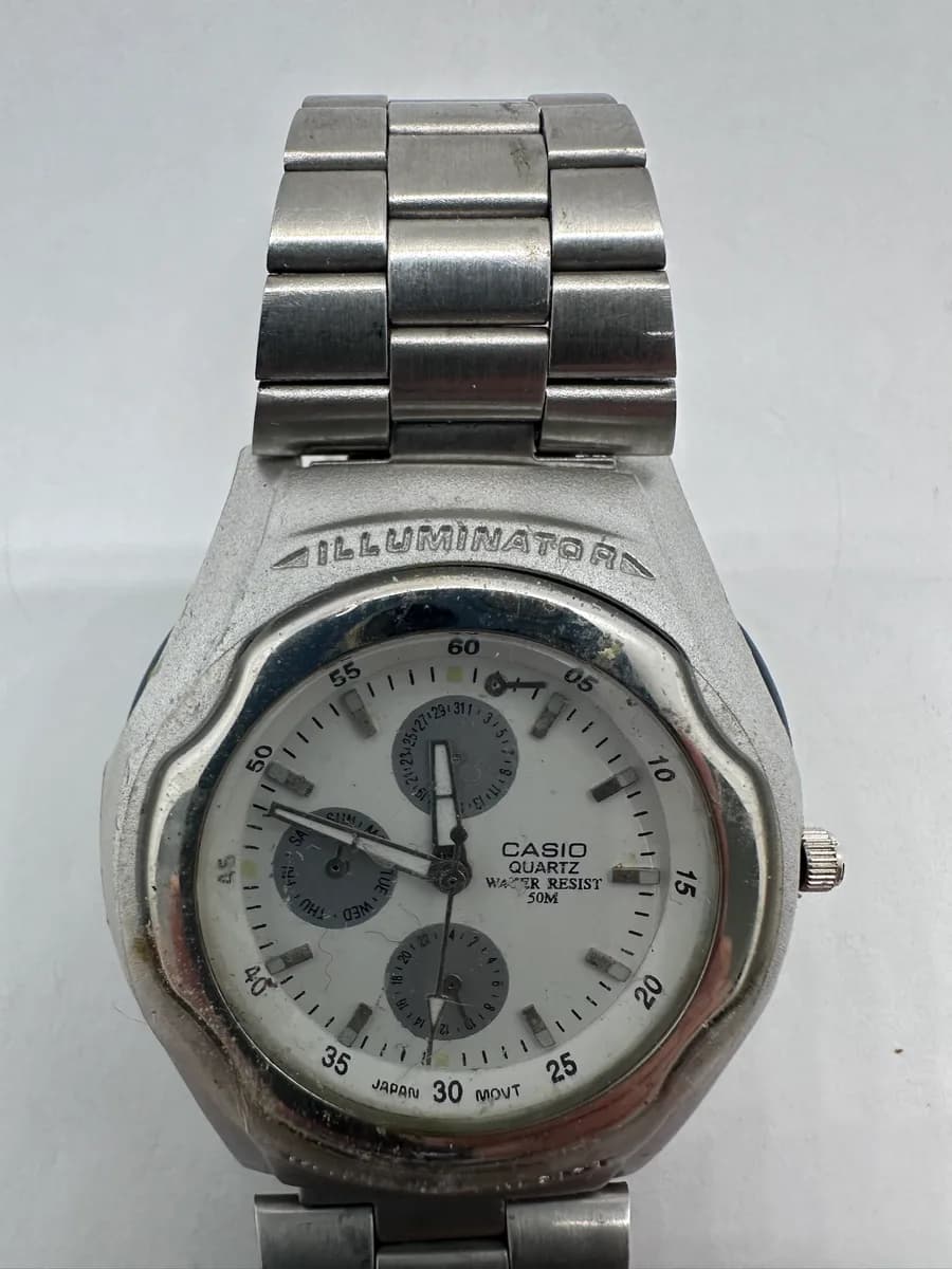 Vintage Casio Illuminator W-E11 Multifunction Quartz Watch, Module 2481, Untested