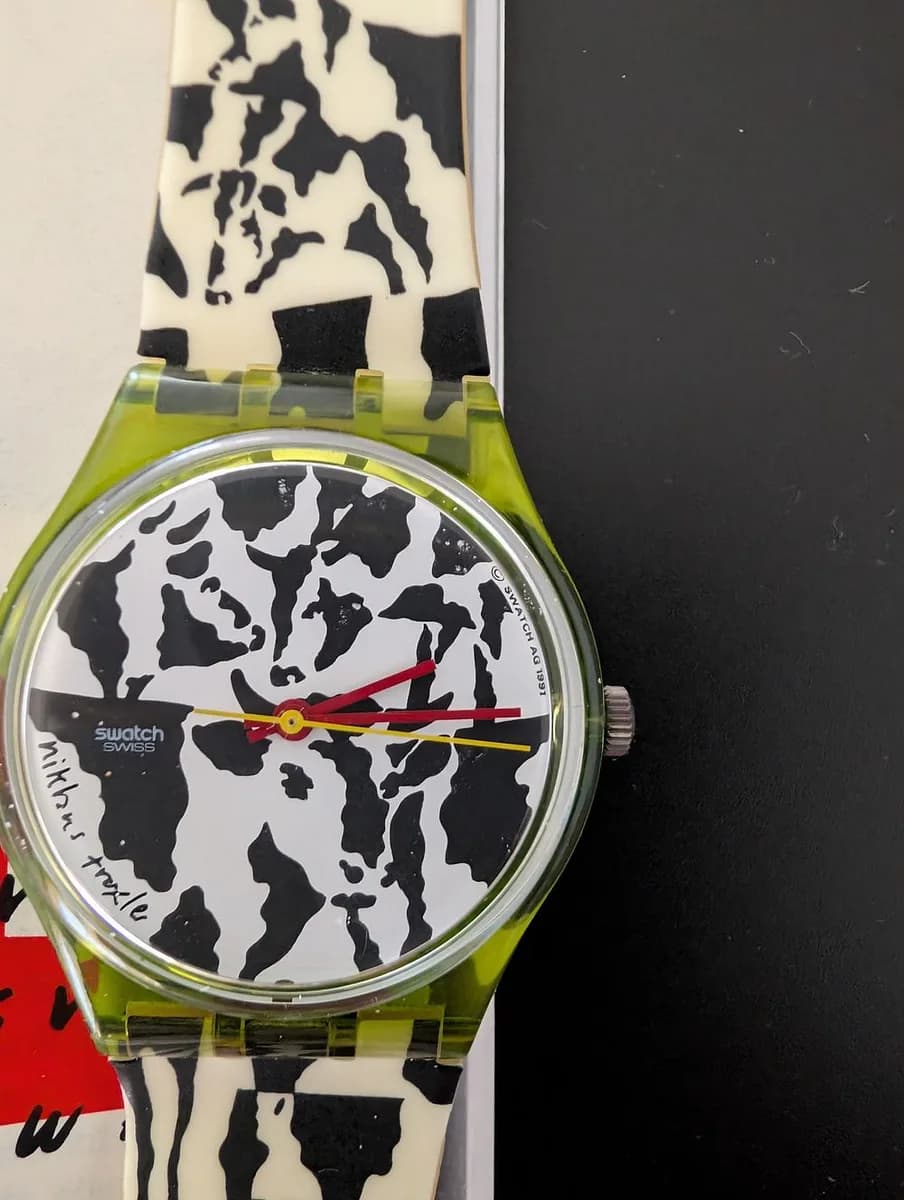 Swatch GZ117 Fläck by Niklaus Troxler, 1991, Numbered 0819/5555, Original Box